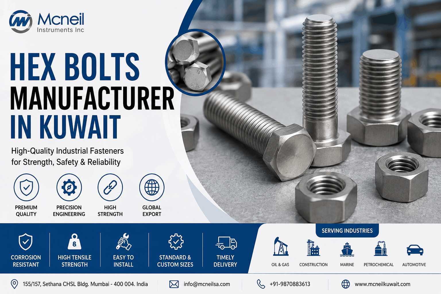 Hex Bolt Manufacturers in Kuwait